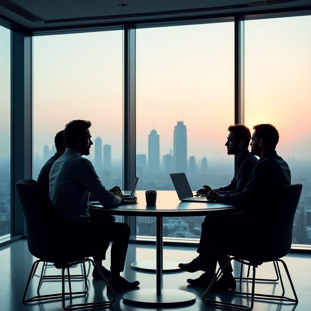 Team of business coaches in modern office setting