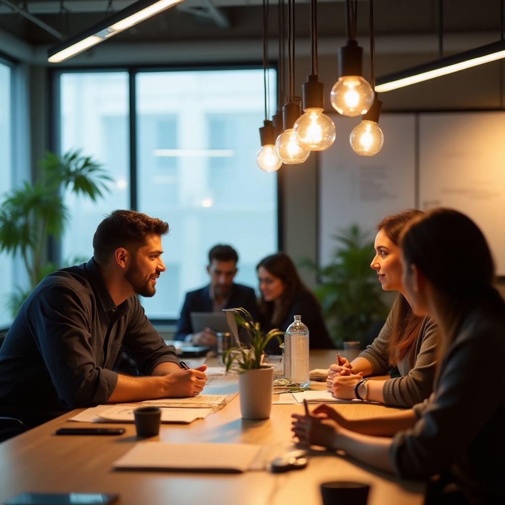 Startup founders in coaching session